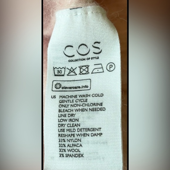 COS Soft Pink Crew Neck Wool Blend Sweater - Picture 6 of 10